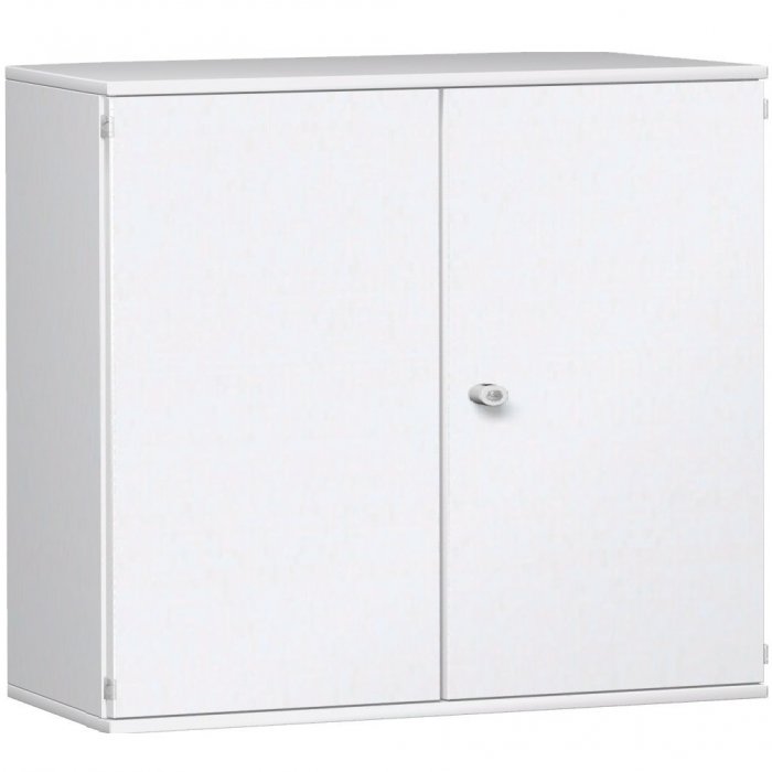 MMT Büro Aktenschrank Weiß 120cm - Abschließbar Mit 2 Einlegeböden