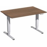Steh-Sitz-Schreibtisch STYLE Pro | elektrisch höhenverstellbar | B120 x T80 cm | Nussbaum