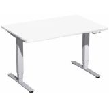Steh-Sitz-Schreibtisch STYLE Pro | elektrisch höhenverstellbar | B120 x T80 cm | Weiß