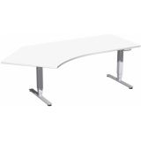 Steh-Sitz-Schreibtisch STYLE Pro | elektrisch höhenverstellbar | 135° Freiform | Weiß