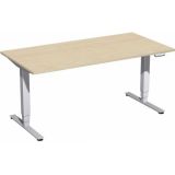 Steh-Sitz-Schreibtisch STYLE Pro | elektrisch höhenverstellbar | B160 x T80 cm | Ahorn hell