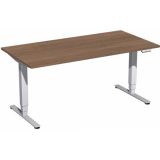 Steh-Sitz-Schreibtisch STYLE Pro | elektrisch höhenverstellbar | B160 x T80 cm | Nussbaum