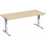 Steh-Sitz-Schreibtisch STYLE Pro | elektrisch h�henverstellbar | B180 x T80 cm | Ahorn hell