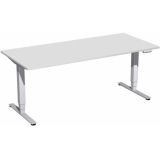 Steh-Sitz-Schreibtisch STYLE Pro | elektrisch h�henverstellbar | B180 x T80 cm | Hellgrau