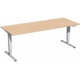 Steh-Sitz-Schreibtisch STYLE Pro | elektrisch h�henverstellbar | B200 x T80 cm | Buche Natur
