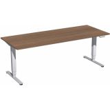 Steh-Sitz-Schreibtisch STYLE Pro | elektrisch h�henverstellbar | B200 x T80 cm | Nussbaum