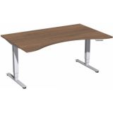 Steh-Sitz-Schreibtisch STYLE Pro | elektrisch höhenverstellbar | Ergonomieform B160 cm | Graphit