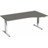 Steh-Sitz-Schreibtisch STYLE Pro | elektrisch höhenverstellbar | PC-Form 180 cm | Graphit