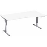 Steh-Sitz-Schreibtisch STYLE Pro | elektrisch h�henverstellbar | PC-Form 180 cm | Wei�
