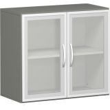 Glastürenschrank 2 OH STYLE | 80 cm breit | Korpus Graphit