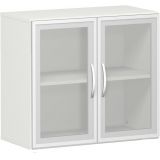 Glastürenschrank 2 OH STYLE | 80 cm breit | Korpus Weiß