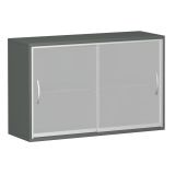 Glas-Schiebetürenschrank 2 Ordnerhöhen STYLE | Breite 120 cm | Graphit
