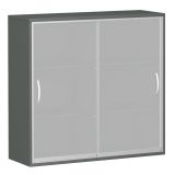 Glas-Schiebetürenschrank 3 Ordnerhöhen STYLE | Breite 120 cm | Graphit