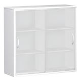 Glas-Schiebetürenschrank 3 Ordnerhöhen STYLE | Breite 120 cm | Weiß