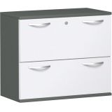 Hängeregisterschrank 2 Ordnerhöhen STYLE | 100 cm breit | Dekor Graphit/Weiß