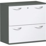 Hängeregisterschrank 2 Ordnerhöhen STYLE | 80 cm breit | Dekor Graphit/Weiß