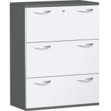 Hängeregisterschrank 3 Ordnerhöhen STYLE | 100 cm breit | Dekor Graphit/Weiss