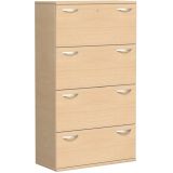 Hängeregisterschrank 4 Ordnerhöhen STYLE | 80 cm breit | Dekor Buche Natur