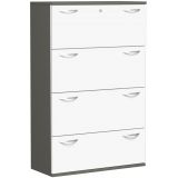 Hängeregisterschrank 4 Ordnerhöhen STYLE | 80 cm breit | Dekor Graphit/Weiß