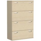 Hängeregisterschrank 4 Ordnerhöhen STYLE | 100 cm breit | Dekor Ahorn hell