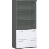 Hängeregisterschrank 5 Ordnerhöhen STYLE | 100 cm breit | Dekor Graphit/Weiß