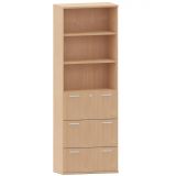 Hängeregisterschrank 6 Ordnerhöhen STYLE | 80 cm breit | Dekor Buche Natur