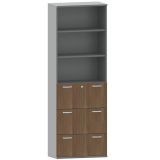 Hängeregisterschrank 6 Ordnerhöhen STYLE | 80 cm breit | Dekor Graphit/Nussbaum