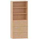 Hängeregisterschrank 6 Ordnerhöhen STYLE | 100 cm breit | Dekor Buche Natur