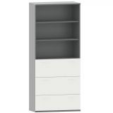 H�ngeregisterschrank 6 Ordnerh�hen STYLE | 100 cm breit | Dekor Graphit/Weiss