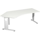 Schreibtisch LIFE | 135°-Freiform 216 x 80/113 cm | Weiß
