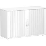 Quer-Rollladenschrank 2 Ordnerhöhen LIFE | Breite 120 cm | Weiß/Silber