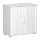 Quer-Rollladenschrank 2 Ordnerhöhen LIFE | Breite 80 cm | Hellgrau/Silber