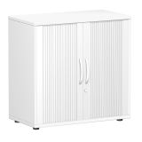 Quer-Rollladenschrank 2 Ordnerh�hen LIFE | Breite 80 cm | Wei�/Silber