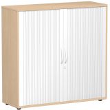 Quer-Rollladenschrank 3 Ordnerh�hen LIFE | Breite 120 cm | Buche Natur/Silber