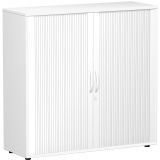 Quer-Rollladenschrank 3 Ordnerhöhen LIFE | Breite 120 cm | Weiß/Silber
