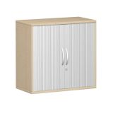 Quer-Rollladenschrank 2 OH STYLE | 80 cm breit | Korpus Ahorn hell | Front Silber