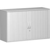 Quer-Rollladenschrank 2 OH STYLE | 160 cm breit | Korpus Hellgrau | Front Silber