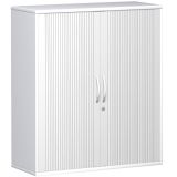 Quer-Rollladenschrank 3 OH STYLE | 100 cm breit | Korpus Weiß | Front Silber