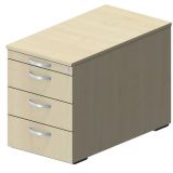 Rollcontainer STYLE | 80 cm tief | mit 3 Sch�ben + Utensilienauszug | Ahorn hell