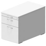 Rollcontainer STYLE | 80 cm tief | mit Hängeregistratur + Utensilienauszug | Weiß