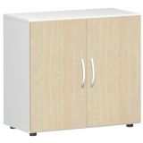 Fl�gelt�renschrank 2 Ordnerh�hen LIFE | 80 cm breit | Weiss | Ahorn hell