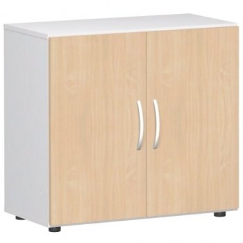 Büroschrank mit Türen 2 Ordnerhöhen | Breite 80 cm | Sockelgleiter oder