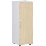 Fl�gelt�renschrank 3 Ordnerh�hen LIFE | 40 cm breit | Weiss / Ahorn hell