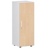 Fl�gelt�renschrank 3 Ordnerh�hen LIFE | 40 cm breit | Weiss / Buche Natur