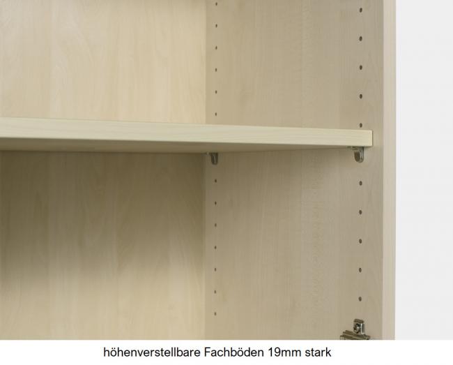 Büroschrank mit Türen aus Milchglas 3 Ordnerhöhen | Breite 80 cm