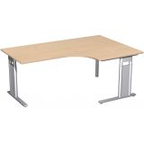 Schreibtisch STYLE | Eckwinkelform in 3 Breiten | Buche Natur