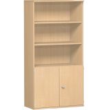 Schrankregal 5 OH STYLE | mit 2 OH T�ren | 100 cm breit | Buche Natur