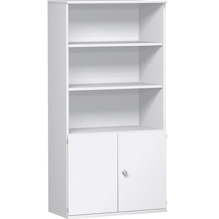 Büroschrank mit Türen 5 Ordnerhöhen | Breite 100 cm | Sockelgleiter