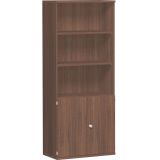 Schrankregal 5 OH STYLE | mit 2 OH Türen | 80 cm breit | Nussbaum