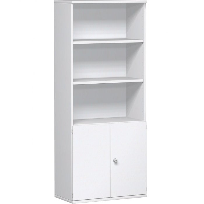 Büroschrank mit Türen 5 Ordnerhöhen | Breite 80 cm | Sockelgleiter oder